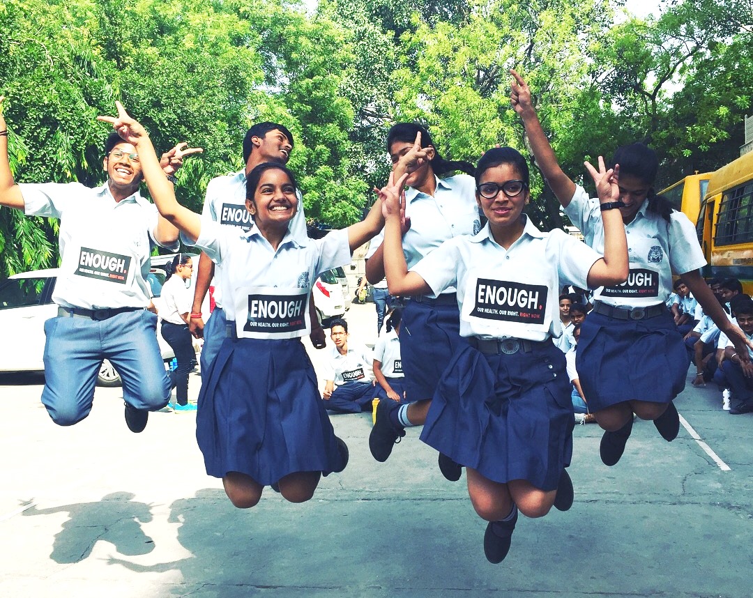 Students in India, wearing T-shirts with the Enough campaign logo and organised by the NGO HRIDAY, joined Walk the Talk, 20-21 May