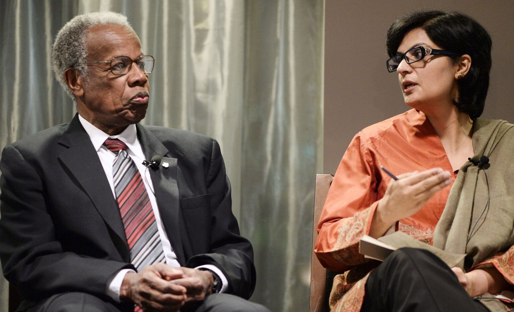 Sir George Alleyne and Dr Sania Nishtar at an NCD Alliance event. September 2014, New York