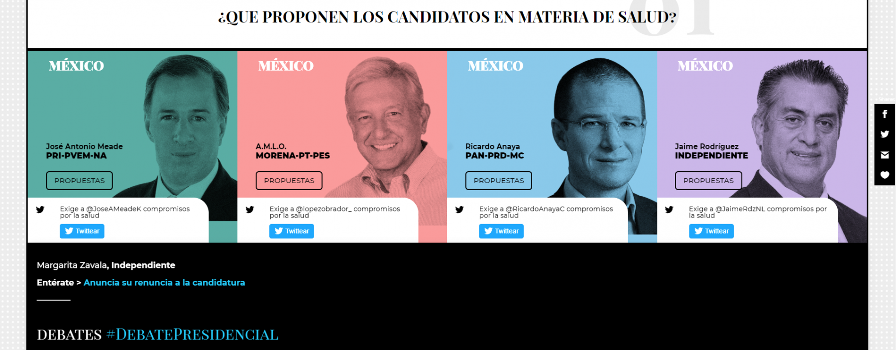 México Salud-Hable passe les candidats à la présidentielle au crible