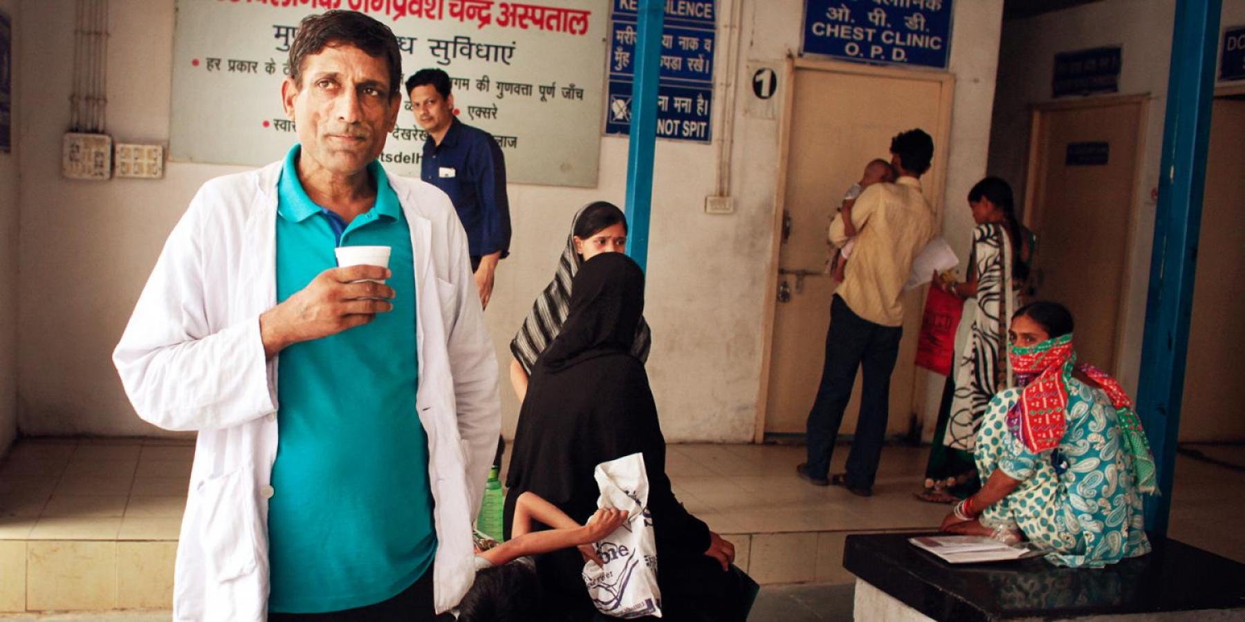 Hari Singh, 42, now cured of TB, takes a break from his job as a nurse for TB patients in Jag Pravesh Chand hospital in New Delhi via The Union