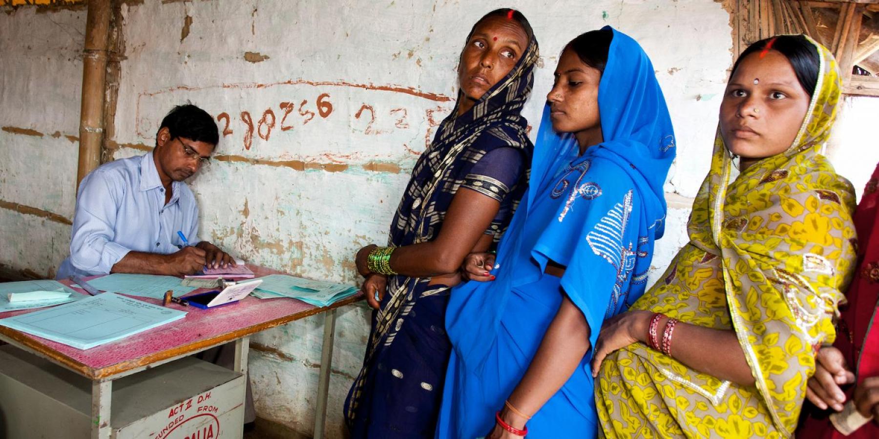 Pregnant women visiting the doctor in rural area