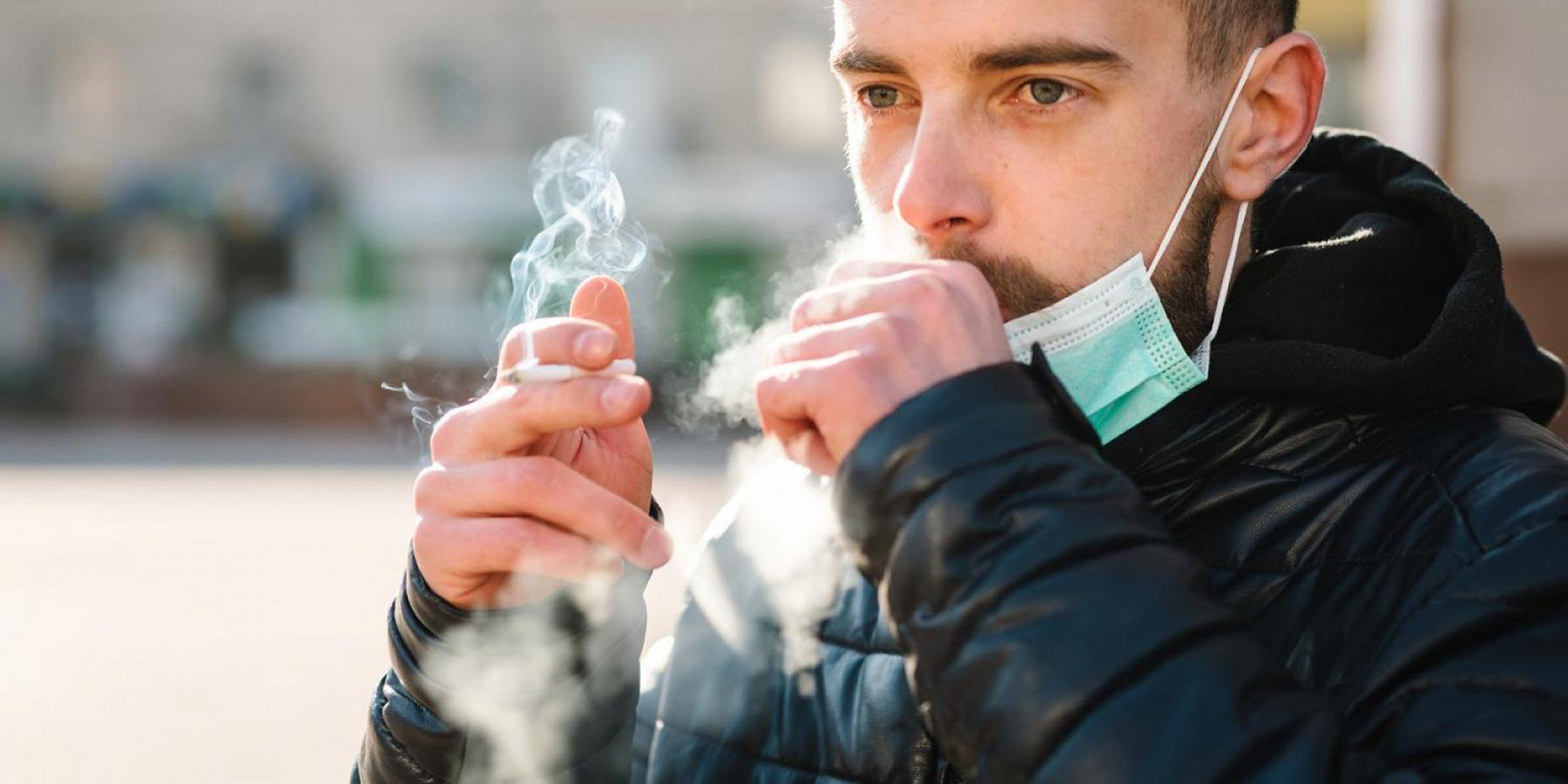 Man smoking a cigarette