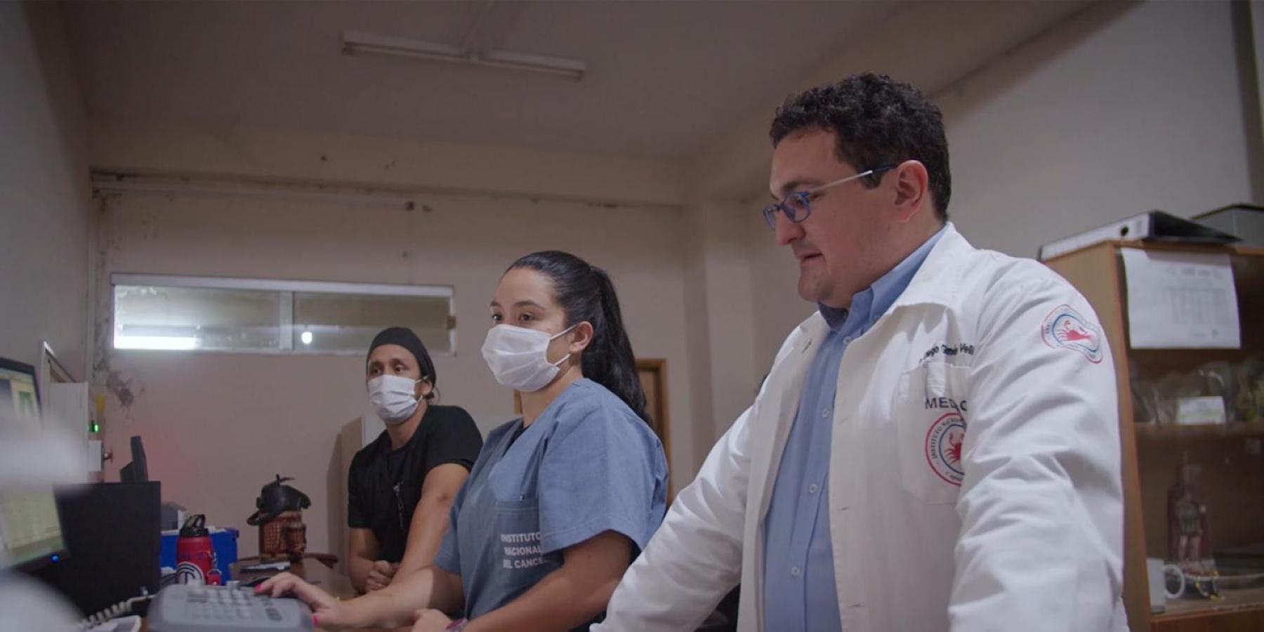 Health staff at cervical cancer treatment centre in Paraguay