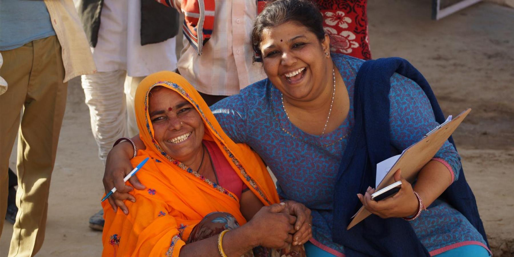 Women in India at a training session