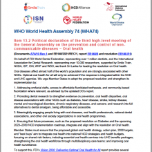 74th WHO World Health Assembly Statement on Agenda Item 13.2 NCDs and oral health