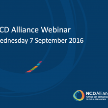 NCD Alliance Webinar, 7 September 2016