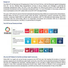 2018 UN HLPF: Advocacy Briefing: NCDs, Health and Environment