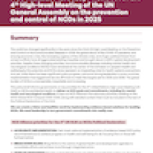 NCD Alliance Advocacy Priorities for the 4th High-level Meeting of the UN General Assembly on the prevention and control of NCDs in 2025