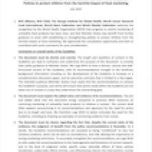 Joint submission to the call for comments on the Draft WHO Guideline: Policies to protect children from the harmful impact of food marketing