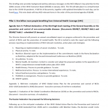 NCD Alliance Advocacy Briefing for World Health Organization 148th Executive Board 2021 (EB148)