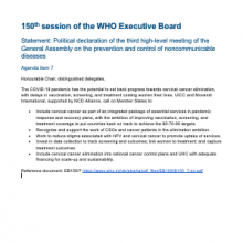 WHO EB 150 Agenda item 7 Joint Statement on Cervical Cancer