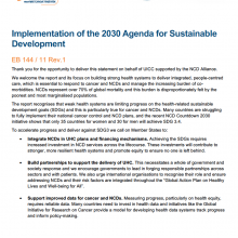 144th WHO EB Statement on Item 5.4: Implementation of the 2030 Agenda for Sustainable Development