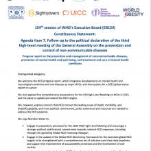 WHO EB154 Constituency Statement: Follow-up to the political declaration of the third high-level meeting of the General Assembly on NCD prevention and control