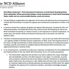 Statement: Social development in Small Island Developing States, health and non-communicable diseases, youth and women