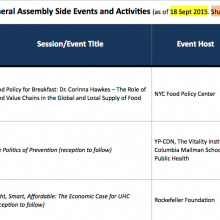 Calendar: UNGA 70th Session 