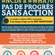 NCDs à WHA70: Pas de progrès sans action