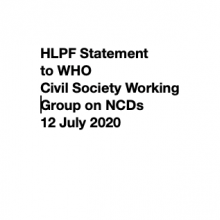 HLPF Statement to WHO -  WHO Civil Society Working Group on NCDs 