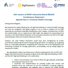 WHO EB154 Constituency Statement: Universal Health Coverage 