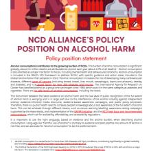 NCD Alliance&#039;s Policy Position on Alcohol Harm