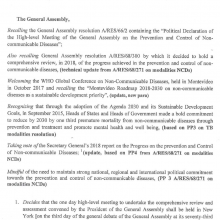 Modalities of the 2018 UN HLM on NCDs