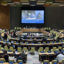 A wide view of a session of the three-day ministerial segment of the High-Level Political Forum on Sustainable Development, convened under the auspices of ECOSOC © UN Photo/Kim Haughton