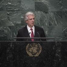 Dr Tabaré Vázquez, President of Uruguay, addresses-the-general-debate of the General Assembly’s seventieth session UNGA70