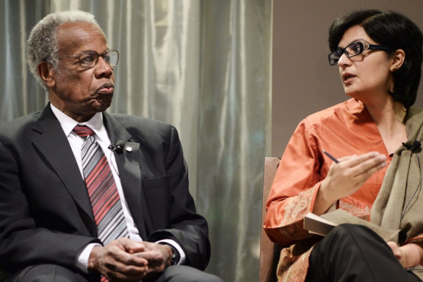 Sir George Alleyne and Dr Sania Nishtar at an NCD Alliance event. September 2014, New York