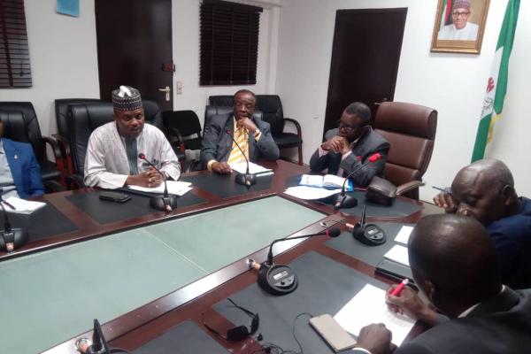 Executive Director, NCD Alliance Nigeria, Prof Sani Malami making a presentation on the NCDs CSOs Workplan towards the UN High Level Mission to the Honourable Minister of Health, Prof Isaac Adewole.